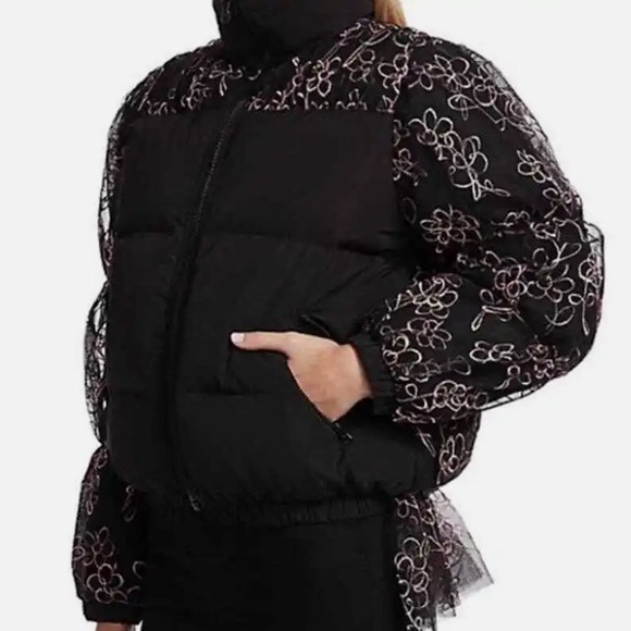 Sandy Liang Metallic Floral Organza Tulle Down Puffer - Picture 13 of 13